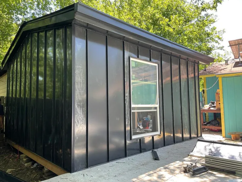 Black standing seam metal wall panels for Metal Roof Installation in Lower